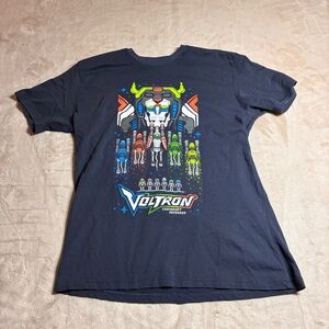 Voltron Lootwear Retro Graphic Tee Cartoon Robot Shirt Fall Men’s L Navy